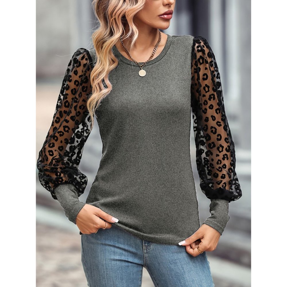 Leopard Round Neck Top